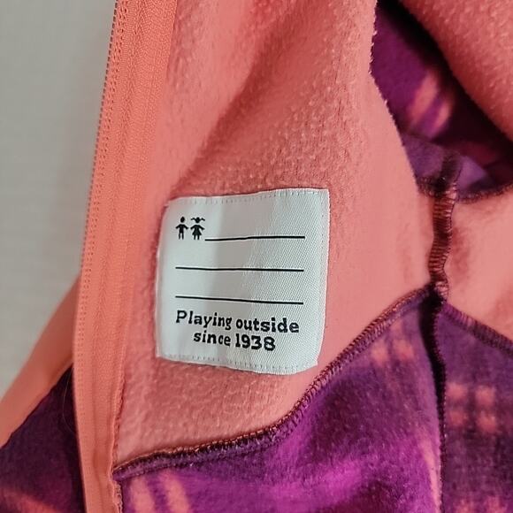 Columbia Girls Jacket 2T Hooded Fleece Plaid Pink Purple Toddler Coat - Picture 8 of 11